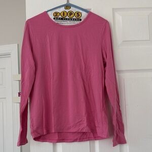 Lands’ End Women’s Pink Long-Sleeve Crewneck Top